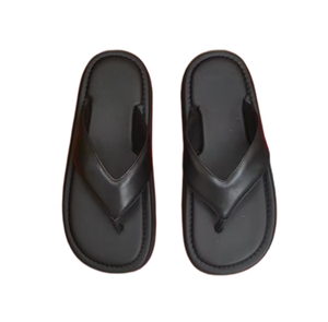 Tongs de plage antidérapantes de luxe pour hommes, en cuir de vachette souple, à semelle épaisse et en V, idéales pour l'été - Product Image 4
