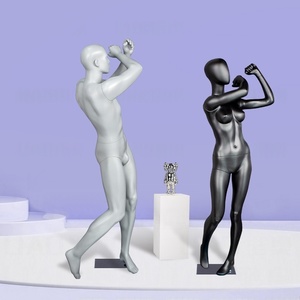 Maniquí <span class=keywords><strong>de</strong></span> Exhibición <span class=keywords><strong>Usado</strong></span> para Golf, Deportes, Ropa, Masculino y Femenino, Negro y Gris, <span class=keywords><strong>Fibra</strong></span> <span class=keywords><strong>de</strong></span> <span class=keywords><strong>Vidrio</strong></span>, Cuerpo Completo, para Tiendas <span class=keywords><strong>de</strong></span> Ropa en EE. UU. y Europa - Product Image 3
