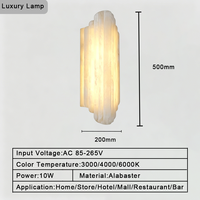 Applique Murale LED de Luxe en Marbre Italien avec Abat-jour en Albâtre, Design Anti-éblouissement pour Chambre à Coucher, Chevet, Appartement, Intensité Réglable Personnalisable