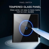 Nouvelle conception, application Tuya, télécommande vocale Alexa, norme britannique et européenne, interrupteur mural intelligent tactile LED Wifi à panneau en verre 1/2/3 gang
