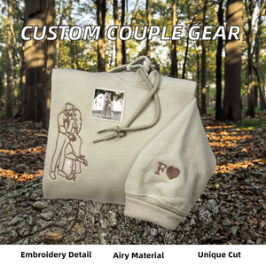 Sudadera con Capucha Bordada Personalizada para Parejas, Regalo de Aniversario, Complemento para Bodas, de 1 a 50 Años, con Insignia Tejida en la Parte Delantera - Product Image 2