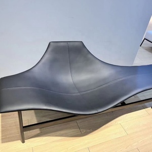 Hiện đại sang trọng sợi thủy tinh da phòng chờ ghế <span class=keywords><strong>sofa</strong></span> ý Thiết kế <span class=keywords><strong>Chaise</strong></span> với kim loại chân cho phòng khách phòng ngủ khách sạn - Product Image 6