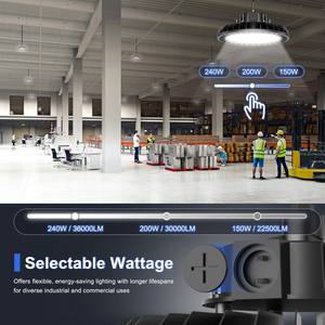 Lámpara High Bay Redonda Tipo UFO de Alta Luminosidad con Gancho de Suspensión, Sensor de Microondas y 3 Temperaturas de Color (3CCT) para Gimnasios y Clubes Deportivos - Product Image 3