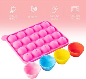 Kit pembuat kue Pop dengan 2 set cetakan silikon dengan dudukan kue 3 tingkat, Pot peleburan permen coklat, cetakan Cupcake silikon - Product Image 5