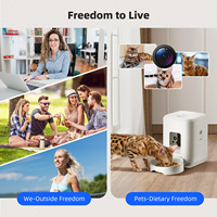 Comedero Inteligente para Mascotas con Alimentación Automática por USB/Adaptador, Temporizador y Control de Cantidad, con Video Remoto por WiFi para Perros y Gatos