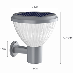 Lampe murale solaire extérieure moderne IP66 étanche en aluminium avec batterie LiFePO4, angle de faisceau 360°, 3000K/6500K - Product Image 4