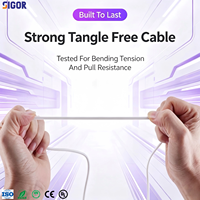 Câble de charge rapide USB A vers Type C 5A OEM, gaine en nylon/PVC pour smartphone, tablette, écouteurs, appareils numériques