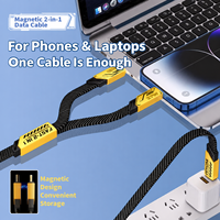 Convertisseur universel 4 en 1, charge super rapide PD 27W 6A, câble de données USB Type-C avec gaine en nylon, écologique pour téléphone portable