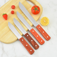 Ensemble de couteaux de boucher en acier inoxydable de 4 à 5,9 pouces avec manche en bois, finition haute brillance, couteau de cuisine professionnel écologique