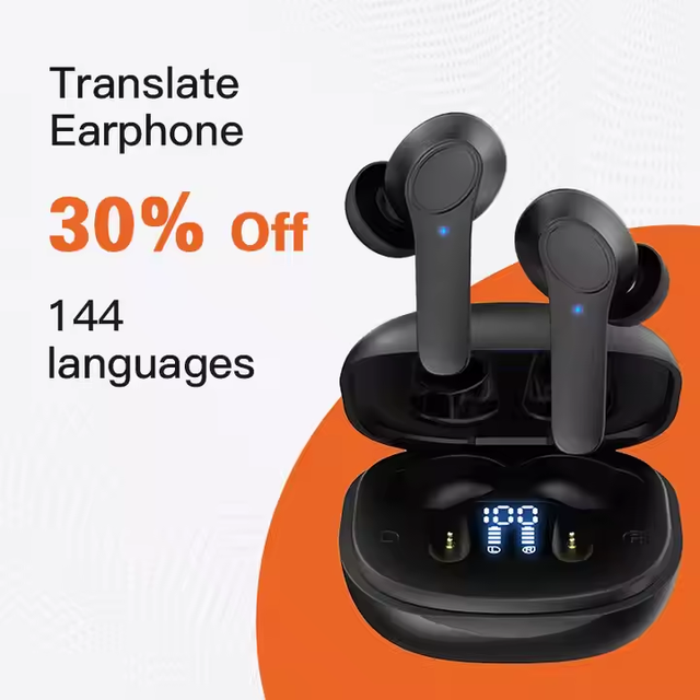 Intelligent Headset with Bluetooth  Wi-Fi Multi-Language Real Time LED Electronic Numbers Smart Translator Wireless Headsets
