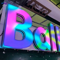 Enseigne en acrylique rétroéclairée par LED 3D personnalisée, effets de changement de couleur, télécommande, cadre en acier inoxydable, étanche IP65, hôtel, centre commercial, bar