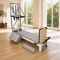 Reformer de Pilates en alliage d'aluminium avec barre de poussée pour débutants, seniors, rééducation, petit studio, domicile