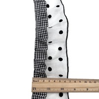 Accessoires pour cheveux en organza blanc élasthanne/polyester à volants, écologiques, à pois, en dentelle vintage, pour textiles de maison et sacs