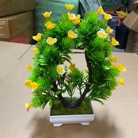 Rose artificielle en plastique de haute qualité, 26 cm, petite plante bonsaï pour la décoration de table, de bureau et de meuble TV