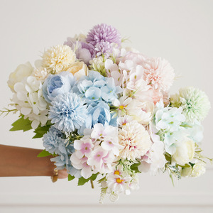 Bouquet de pivoines artificielles en soie, fleurs pour mariage et décoration intérieure, style moderne réaliste, arrangement à 7 branches - Product Image 2