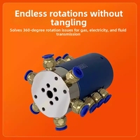 DiYi Joint Rotatif Pneumatique 2-10 Voies, Anneau Collecteur à Rotation 360° avec Vitesse Maximale de 3000 tr/min pour Équipement Rotatif de Cylindre CNC