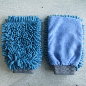 Gants de lavage de voiture en chenille, mitaines de nettoyage épaisses à double face doublées de polaire pour l'entretien automobile, orange, jaune, bleu, vert - Product Image 2
