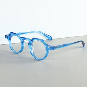 Montures de lunettes en acétate d'épaisseur ronde rétro <span class=keywords><strong>pour</strong></span> lunettes Montures de lunettes optiques en acétate pur <span class=keywords><strong>pour</strong></span> hommes et femmes - Product Image 1