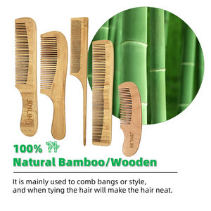 Logo personnalisé large dent <span class=keywords><strong>Afro</strong></span> <span class=keywords><strong>barbe</strong></span> pêche bois bambou cuir chevelu <span class=keywords><strong>brosse</strong></span> à cheveux et peigne ensembles pour la maison voyage hôtel - Product Image 4