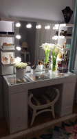 Coiffeuse de luxe en bois pour chambre à coucher, avec miroir à LED et tiroirs – Meilleure vente