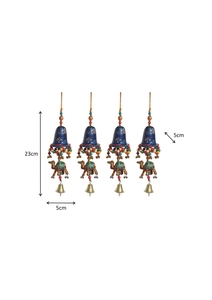 Traditional Metal <b>Elephant</b> Wind Chimes with Colorful Tassels and Bells Hanging <b>Decor</b> for Indoor Living Room - Product Image 3