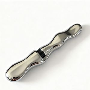 Masaje de ojos con bola magnética personalizada, palo de masaje de piel delicada, cuchara Gua Sha de reflexología Facial de acero inoxidable plateado - Product Image 1