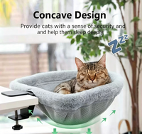 Lit pour chat pliable à fixer sur le bureau, pivotant à 360 degrés, peu encombrant, en peluche, pour la maison et le bureau
