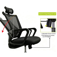 Chaise de bureau ergonomique moderne et confortable de haute qualité, pivotante, réglable en hauteur, avec support lombaire