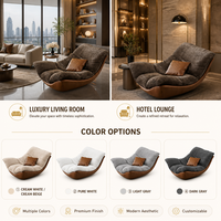 Fauteuil lounge moderne en cuir écologique, durable, haut de gamme, de luxe italien, pour la maison, le bureau, l'hôtel, confortable, canapé de détente en bois