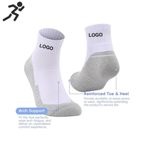 Chaussettes de course à compression en coton pour hommes et femmes Chaussettes de cheville rembourrées athlétiques