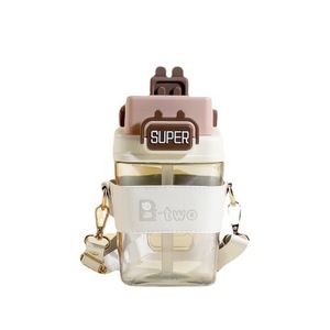 Backpack Bear Tritan Square Cup 800Ml Bpa Free Kids Water Bottle Portable Summer Travel Use - Product Image 3