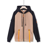 Cardigan à capuche zippé pour homme avec plusieurs poches, veste décontractée de sport à capuche pour le printemps et l'automne, idéale pour le quotidien