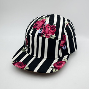 Chapeau de camp de course pour femme à la mode personnalisée Casquette de baseball à profil moyen 5 panneaux Impression de <span class=keywords><strong>fleurs</strong></span> à bord en daim pour la pêche à la plage en plein air - Product Image 2