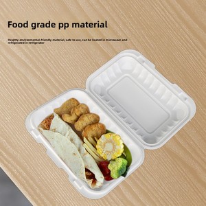 Boîtes à lunch jetables personnalisées de 96 pouces <span class=keywords><strong>KNJ</strong></span>-96, boîtes à hamburgers avec couvercles, contenants à emporter, charnières, qualité alimentaire, micro-ondes - Product Image 3