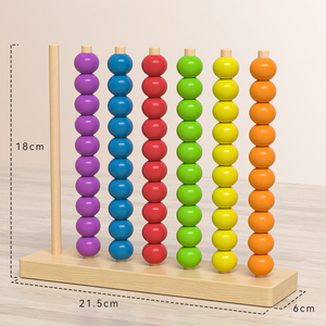 Nouvelles perles de tri de couleurs Montessori, jeu d'association de nombres, apprentissage du comptage, jouets éducatifs en bois, anneaux d'empilage arc-en-ciel <span class=keywords><strong>pour</strong></span> enfants - Product Image 4