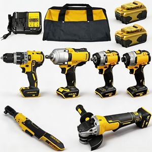 ชุดเครื่องมือไร้สาย 20V 6 ชิ้น ประกอบด้วยเครื่องเจียรและเครื่องมือไฟฟ้าแบบไร้แปรงถ่าน พร้อมที่ชาร์จ 2 เครื่องสำหรับแบตเตอรี่ลิเธียมไอออน 5Ah สำหรับเครื่องมือเหล่านี้ - Product Image 1