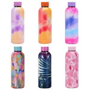 Botella de Agua Deportiva Aislada al Vacío de Acero Inoxidable de Doble Pared de 500 ml, con Recubrimiento de Goma, Económica, Fabricada en China - Product Image 1