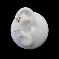 ASTM F136 G23 Titane Filetage Interne Top CZ Pave Cherry Flatback Labret Piercing Oreille Cartilage Helix Tragus Piercing Bijoux