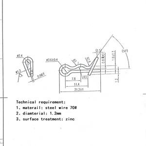 <span class=keywords><strong>Goupille</strong></span> de verrouillage élastique en forme de R de type B OEM goupilles de verrouillage en acier à ressort pour machine à emballer en carton en zinc - Product Image 4