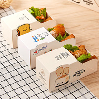Caja de papel desechable biodegradable impermeable para comida para llevar embalaje de laminación mate en relieve para hamburguesa sándwich Sushi