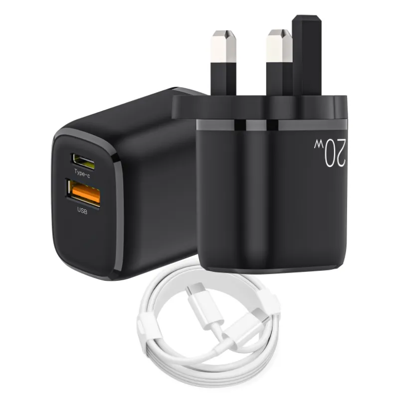 Chargeur mural double port 20W PD QC3.0 USB Type C pour téléphone de voyage rapide avec prise EU US UK AU pour iphone android