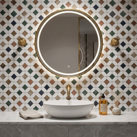 DS Carrelage Mosaïque Moderne en Pierre Naturelle Aiguisée Plancher Mural Cuisine Salle de Bain Dosseret Rouge Vert Beige Marbre Finition Aiguisée pour Hôtels