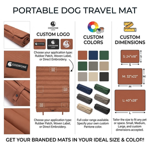 Портативный дорожный коврик для собак с низким MOQ, складная лежанка для собак на заказ, мягкий, удобный, коричневый, нескользящий, моющийся, легко чистится - Product Image 3