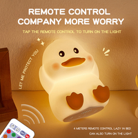 Veilleuse en silicone souple en forme de canard, veilleuse d'allaitement pour chambre d'enfant, lampe canard mignonne RVB, lampe rechargeable pour chambre à coucher