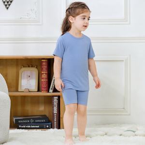 Michley Edición Regalo para Niños, Venta al por Mayor, Mamelucos Azules OEM ODM, <span class=keywords><strong>Conjunto</strong></span> de 2 Piezas de Bambú para Niños, Estilo Romper, Personalización para la Temporada Festiva - Product Image 2