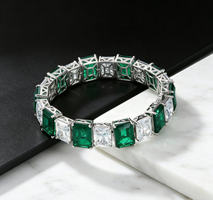925 Silver <b>Glass</b> Bracelet Fashion Shiny Party Festival Everyday Birthday Gift for Girls Surprise L - Product Image 5