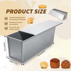 Moule à pain avec couvercle, mini moule carré pour gâteau, pain de mie, prix d'usine - Product Image 4