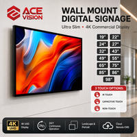 ACEVISION 4K Ultra HD Ticari Dijital Tabela Duvara Monte Video Reklam Oynatıcısı, Bulut CMS Uzaktan Kumandalı