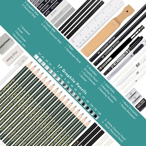 <span class=keywords><strong>Set</strong></span> Professionale da 54 Pezzi per Schizzi con Borsa in Tela, Matite, Carboncini, Gomme, Sfumini, Righello e Blocco da Disegno - Product Image 6