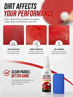 Ensemble de raquettes de tennis de table 2 en 1 et éponge de nettoyage, éponge pour l'entretien du caoutchouc, pour le nettoyage de la surface des raquettes de ping-pong